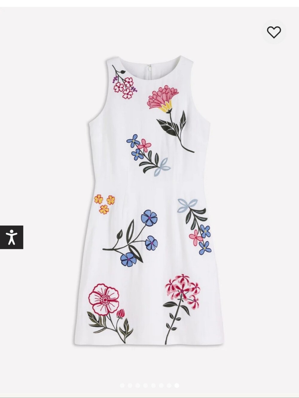Nwt Boden Occasion Short Linen Dress. White Embroidery Sz 6R (#28) - Picture 2 of 5